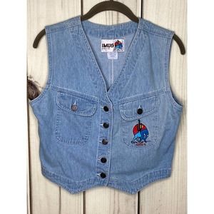 Vintage IMUS Ladies Denim Vest-Santa Fe - Small